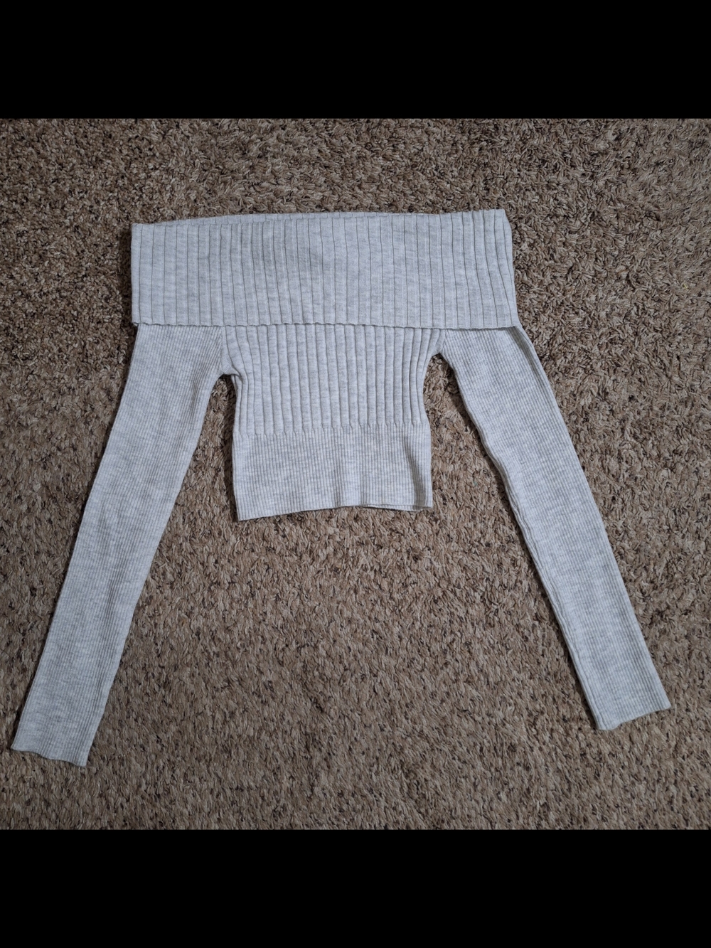 Princess Polly Morley Off-the-Shoulder Ribbed Sweater - Size S/M